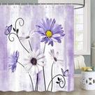 Cortina de chuveiro JAWO Rustic Farmhouse Floral 180x180cm roxa