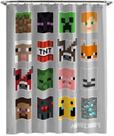 Cortina de chuveiro Jay Franco Minecraft Mobs & Blocks 180x180cm