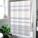 Cortina de chuveiro jinchan 122x183 cm Azul marinho branco listrado