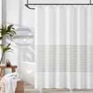 Cortina de chuveiro jinchan cinza/branca listrada 180x180cm impermeável
