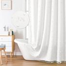 Cortina de chuveiro LilyCat Boho Farmhouse em tecido branco 180x210cm Cortina de chuveiro LilyCat Boho Farmhouse em tecido branco 180x210cm