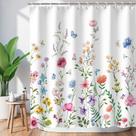 Cortina de chuveiro LIVILAN Floral Aquarela 180x180cm com ganchos