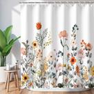 Cortina de chuveiro LIVILAN Floral Flower Poliéster 180x180cm