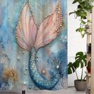 Cortina de chuveiro Mermaid Tail and Pearl 180x200cm poliéster