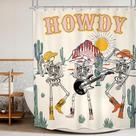 Cortina de chuveiro Mitpok Western Cowboy Skull 150x180cm poliéster