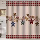 Cortina de chuveiro Namdeva bege/vermelha quadriculada 180x180cm impermeável