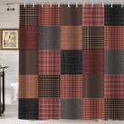 Cortina de chuveiro Namdeva Farmhouse Patchwork quadriculada 180x180cm Cortina de chuveiro Namdeva Farmhouse Patchwork quadriculada 180x180cm