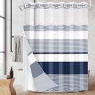 Cortina de chuveiro Nesphy No Hook azul marinho com forro 180x188cm