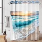 Cortina de chuveiro Nesphy No Hook Beach com forro 180x188cm