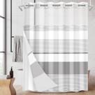 Cortina de chuveiro Nesphy No Hook Grey com forro 180x188cm