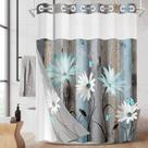 Cortina de chuveiro Nesphy No Hook Rustic Farmhouse Teal 180x200cm