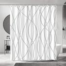 Cortina de chuveiro Punkray Grey Shadow 180x180cm com ganchos