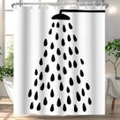 Cortina de chuveiro RiePoiia Black and White Water Drop 180x180cm