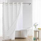 Cortina de chuveiro River Dream Farmhouse com forro de encaixe branca