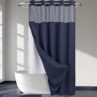 Cortina de chuveiro River Dream Heavyweight Waffle Weave Navy