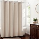 Cortina de chuveiro River Dream Linen texturizada com forro de encaixe
