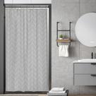 Cortina de chuveiro Riyidecor Small Stall RV cinza 72x91cm Poliéster