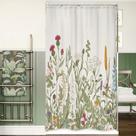 Cortina de chuveiro Riyidecor Stall Wildflower 90x180cm com ganchos