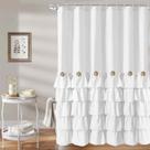 Cortina de chuveiro Seasonwood White Ruffle Farmhouse 180x180cm Cortina de chuveiro Seasonwood White Ruffle Farmhouse 180x180cm