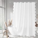 Cortina de chuveiro Seasonwood White Scaloped 180x180cm Tecido Cortina de chuveiro Seasonwood White Scaloped 180x180cm Tecido