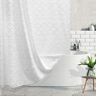 Cortina de chuveiro Siiluminisoy Extra Long White Texturizada