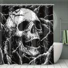 Cortina de chuveiro Skull and Branches Gothic Deco 180x180cm