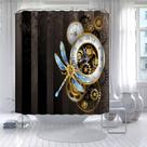 Cortina de chuveiro Steampunk Mechanical Clock Gear 180x200cm