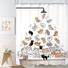 Cortina de chuveiro SVBright Cute Cat Kids impermeável 180x180cm