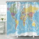 Cortina de chuveiro TOMOZ World Map Geografia 175x180cm com ganchos