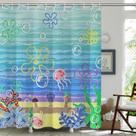 Cortina de chuveiro TSLOVER Anime Ocean Bathroom 180x200cm Cortina de chuveiro TSLOVER Anime Ocean Bathroom 180x200cm