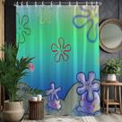Cortina de chuveiro TSLOVER Anime Ocean Design 180x180cm Poliéster Cortina de chuveiro TSLOVER Anime Ocean Design 180x180cm Poliéster