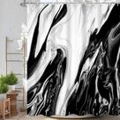Cortina de chuveiro Velaequezii Mármore com textura de tinta preta 60x72cm