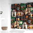 Cortina de chuveiro vintage Beer & Billiards Retro 180x200cm