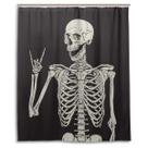 Cortina de chuveiro Wamika Rock And Roll Skull Skeleton Bone