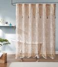 Cortina de chuveiro Warm Home Designs, renda de linho dourada 180x180cm