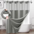 Cortina de chuveiro WONICY No Hook com forro de encaixe 180x200cm cinza
