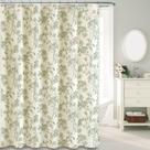 Cortina de chuveiro WOUVMA Floral Sage Green Algodão Linho 180x190cm