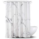 Cortina de chuveiro YOSTEV Marble Cinza/Branca com ganchos 180x180cm