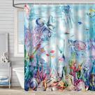 Cortina de chuveiro ZCHOMI Blue Ocean 183x183cm Impermeável