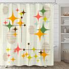 Cortina de chuveiro Zussun Retro Stars em tecido impermeável 180x180cm