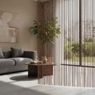 Cortina De Corda Franja Decorativa Segue Com Varão Regulável Cor:Marrom Cortina De Corda Franja Decorativa Segue Com Varão Regulável Cor:Marrom