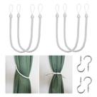 Cortina de corda Tiebacks BEL AVENIR branca-pacote com 4