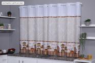 Cortina De Cozinha 2 X 1,40 - Estampa Cappuccino