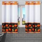 Cortina de Cozinha 2,20m x 1,30m Estampada Decorativa para Janela Alta Resolução