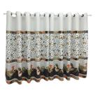 Cortina De Cozinha 2,80x1,50m Estampada Oxford com Ilhós Para Varão 2m