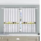 Cortina de Cozinha Estampada 150x260 cm Branca Vitória