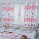 Cortina de Cozinha Estampada Corujas - 125X250CM