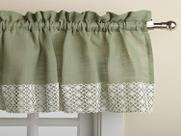 Cortina de Cozinha Valance Sweet Home Collection Salem Sage