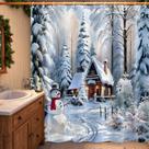 Cortina de Ducha MDDGKH Muñeco de Nieve Navideño 180x180 cm Impermeable Cortina de Ducha MDDGKH Muñeco de Nieve Navideño 180x180 cm Impermeable