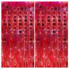 Cortina de folha de ouropel vermelha Backdrop CHAROUP, pacote com 2 unidades, 100x200cm